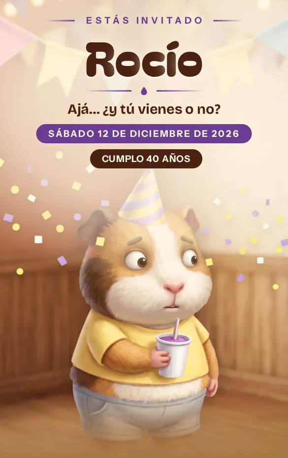 Invitación digital ¿Vienes o no vienes? para cumpleaños adulto