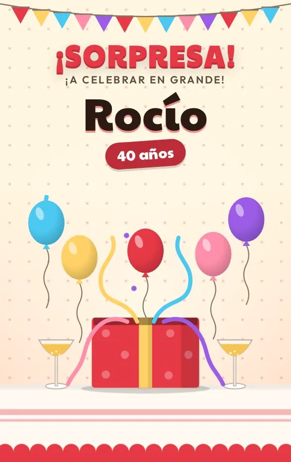 Invitación digital Sorpresa para cumpleaños adulto